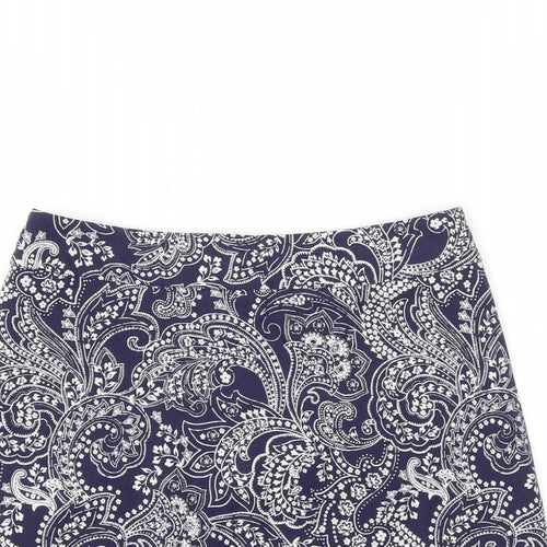 New Look Womens Blue Floral  A-Line Skirt Size 8