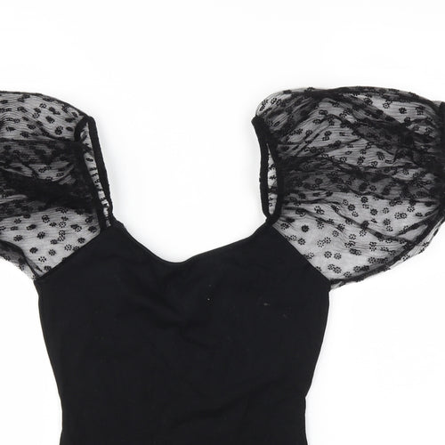 Primark Womens Black   Bodysuit One-Piece Size S