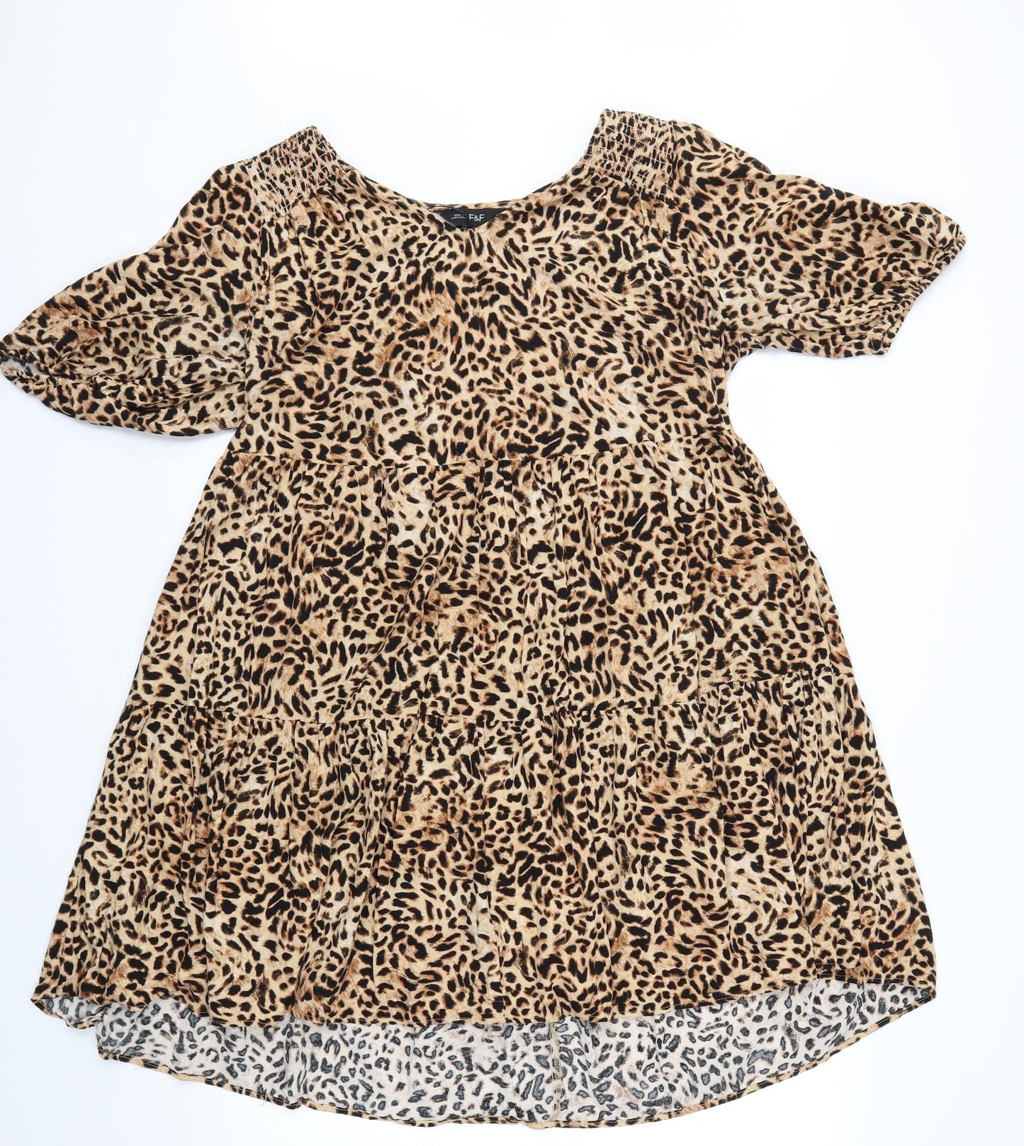 F&F Womens Brown Animal Print  Fit & Flare  Size 16