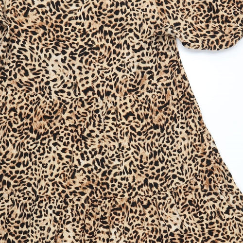 F&F Womens Brown Animal Print  Fit & Flare  Size 16