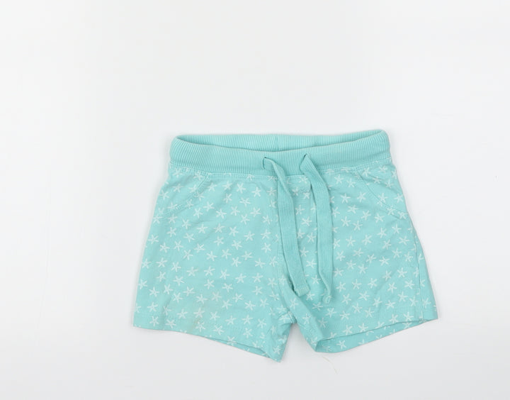 Lupilu Girls Blue Floral  Capri Trousers Size 18-24 Months