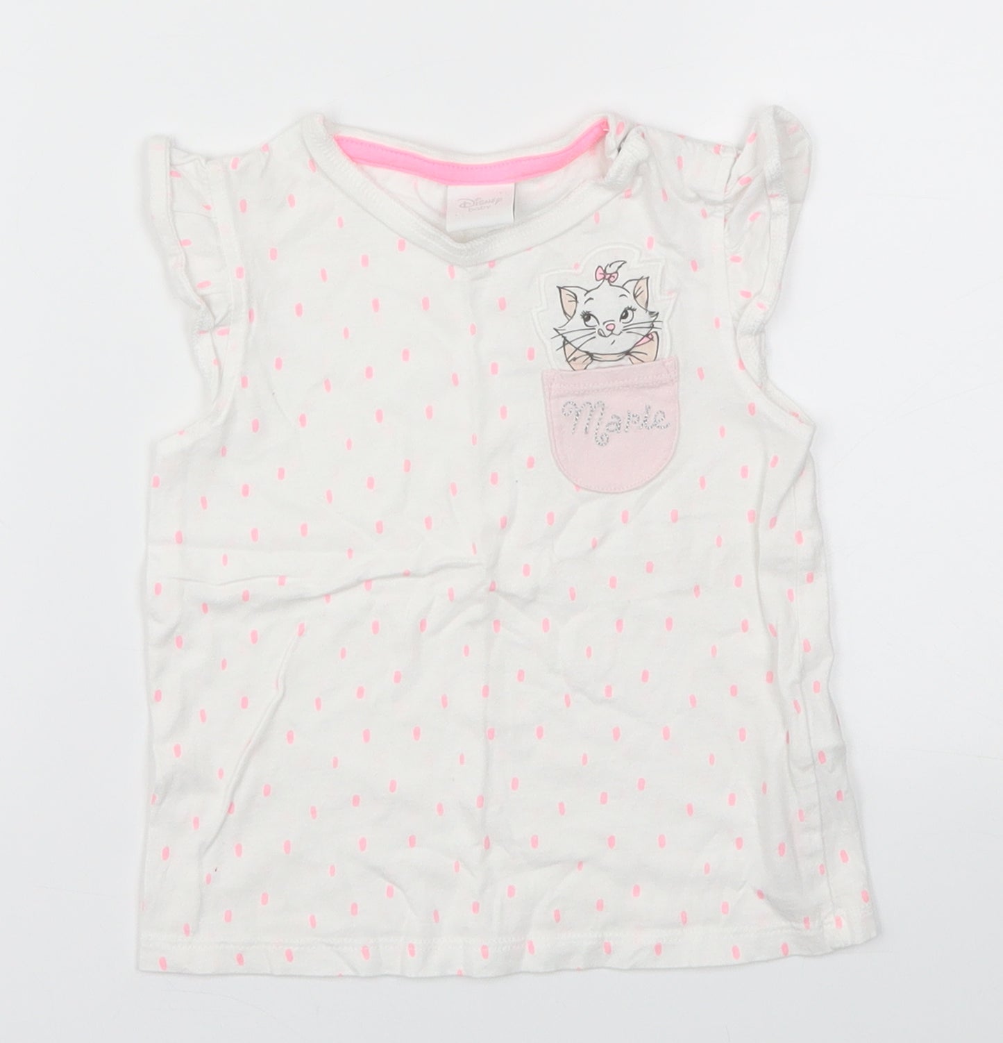 Disney Baby White Animal Print  Basic T-Shirt Size 12-18 Months