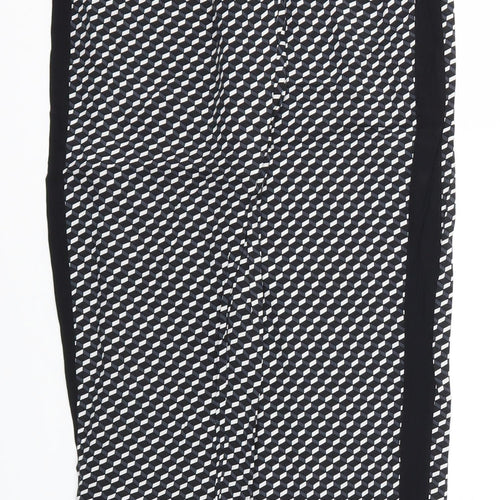 be beau Womens Black Argyle/Diamond  Trousers  Size 8 L29 in - Stretch waistband