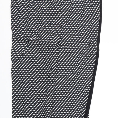 be beau Womens Black Argyle/Diamond  Trousers  Size 8 L29 in - Stretch waistband