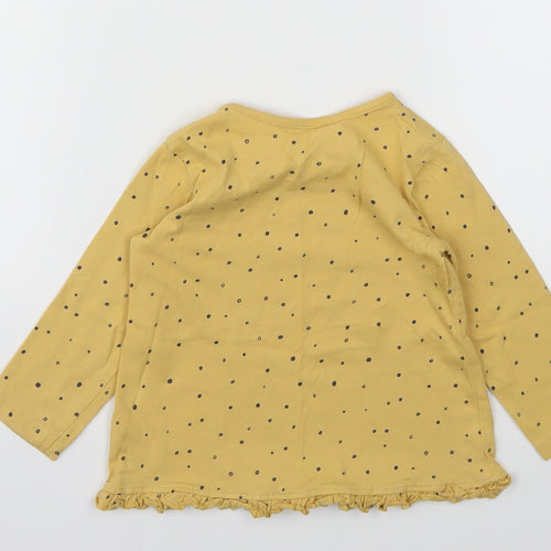 George Girls Yellow Spotted  Basic T-Shirt Size 9-12 Months