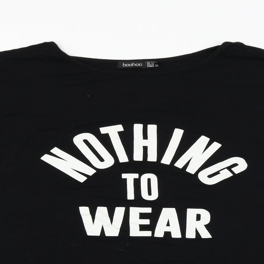 Boohoo  Womens Black   Basic T-Shirt Size 22