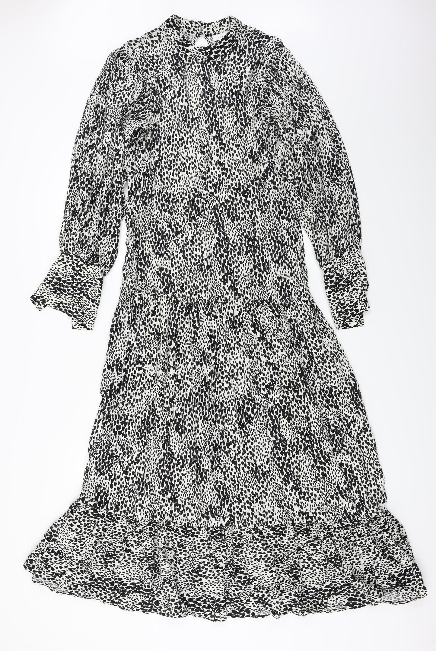 Topshop  Womens White Animal Print  A-Line  Size 6