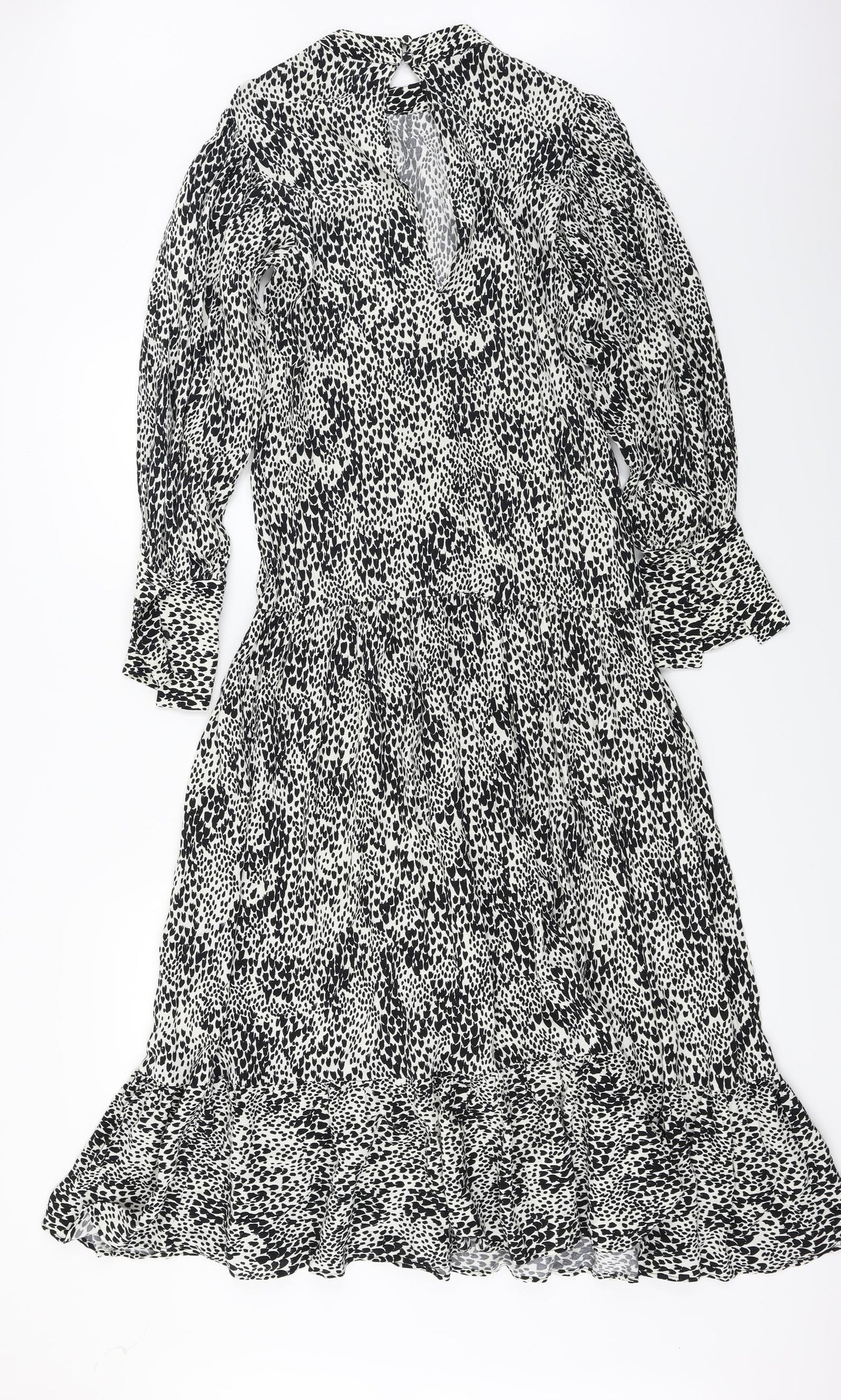 Topshop  Womens White Animal Print  A-Line  Size 6