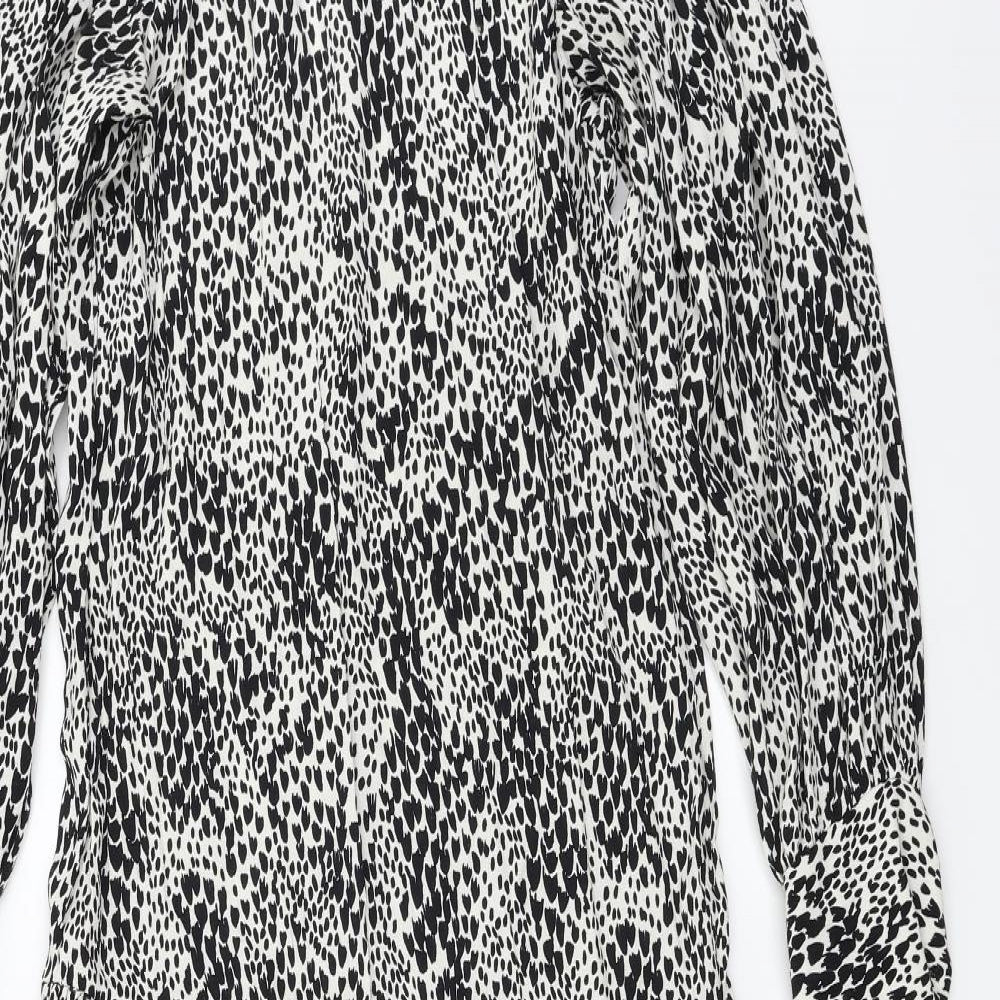 Topshop  Womens White Animal Print  A-Line  Size 6