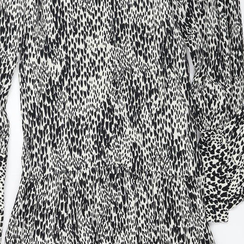 Topshop  Womens White Animal Print  A-Line  Size 6