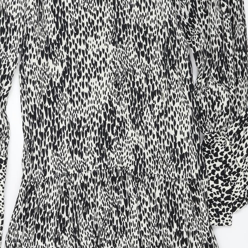 Topshop  Womens White Animal Print  A-Line  Size 6