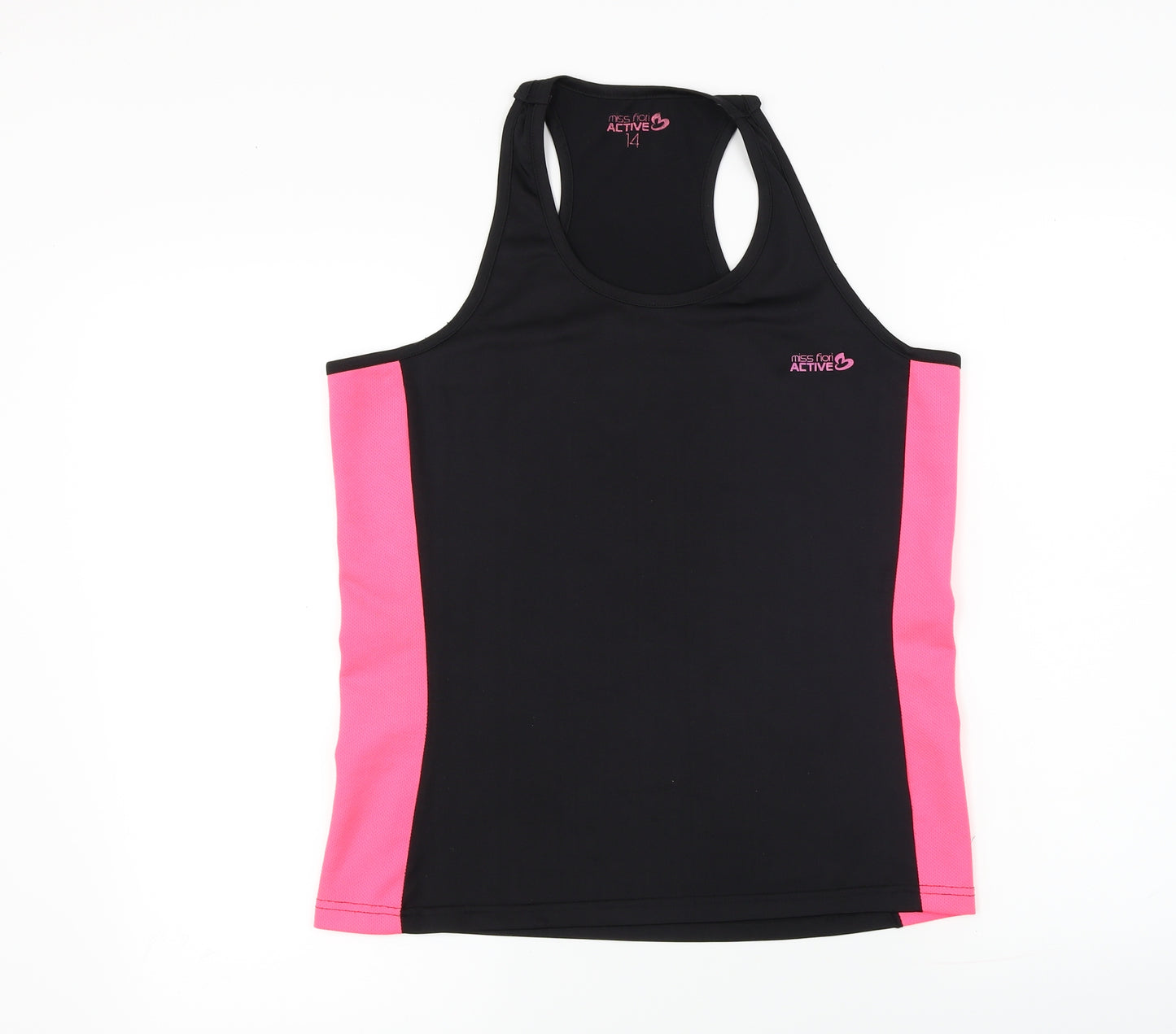 Miss Fiori  Womens Black   Basic T-Shirt Size 14