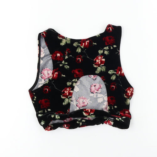 Pins & Needles  Womens Black Floral  Basic T-Shirt Size XS