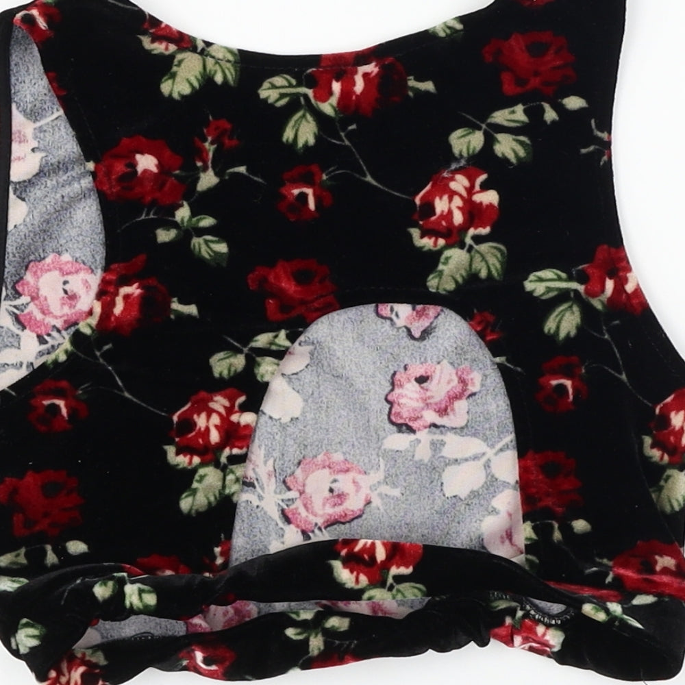 Pins & Needles  Womens Black Floral  Basic T-Shirt Size XS