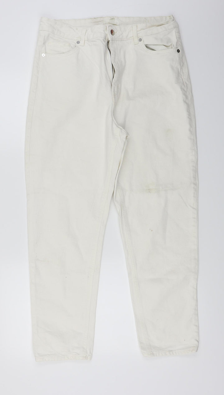 H&M  Womens White   Straight Jeans Size 12 L25 in