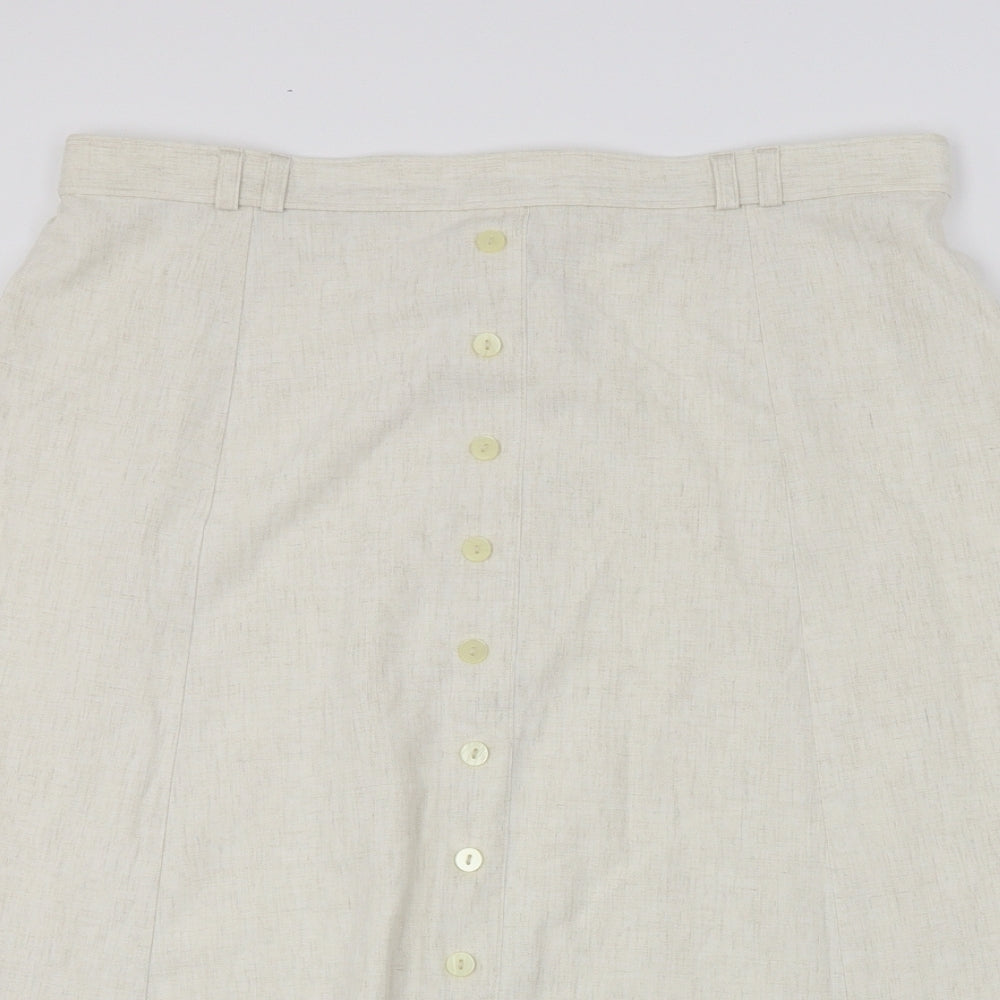 Marks and Spencer  Womens Ivory   A-Line Skirt Size 18