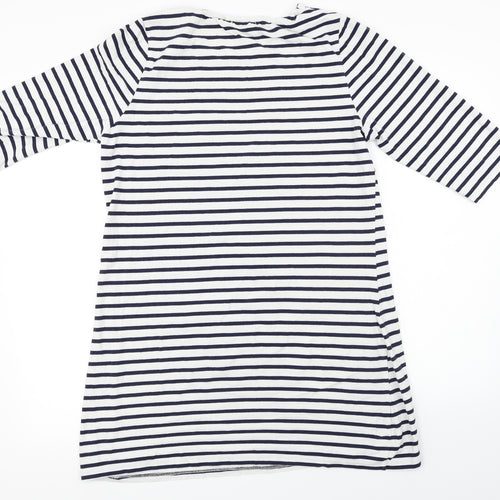 collection first avenue Womens White Striped  T-Shirt Dress  Size L