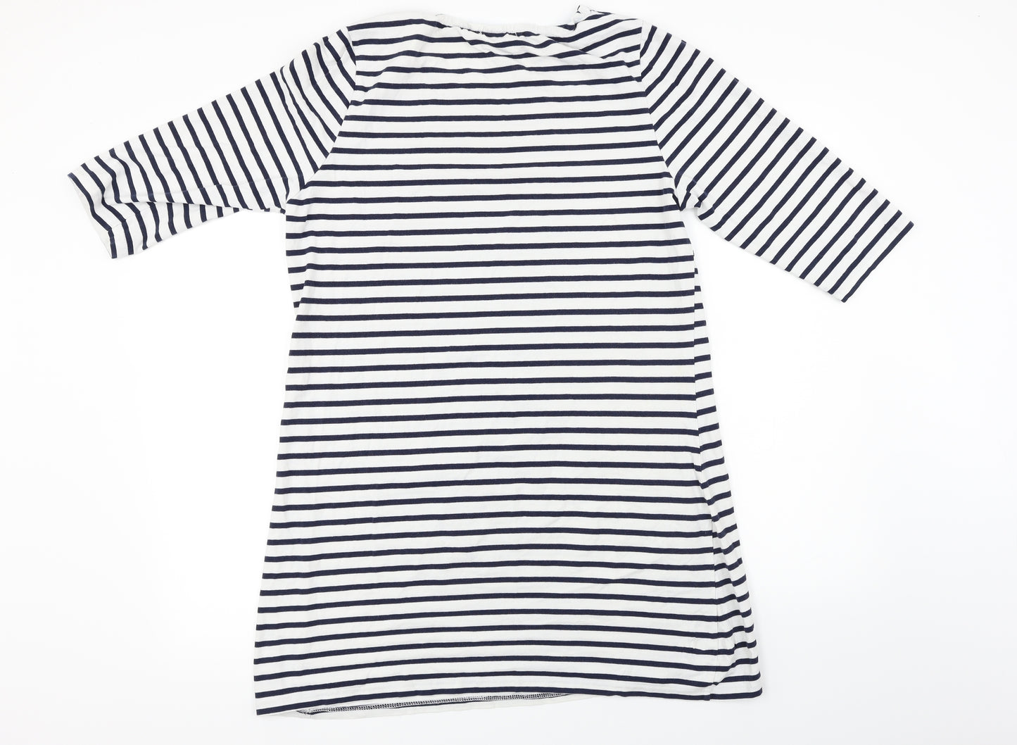 collection first avenue Womens White Striped  T-Shirt Dress  Size L