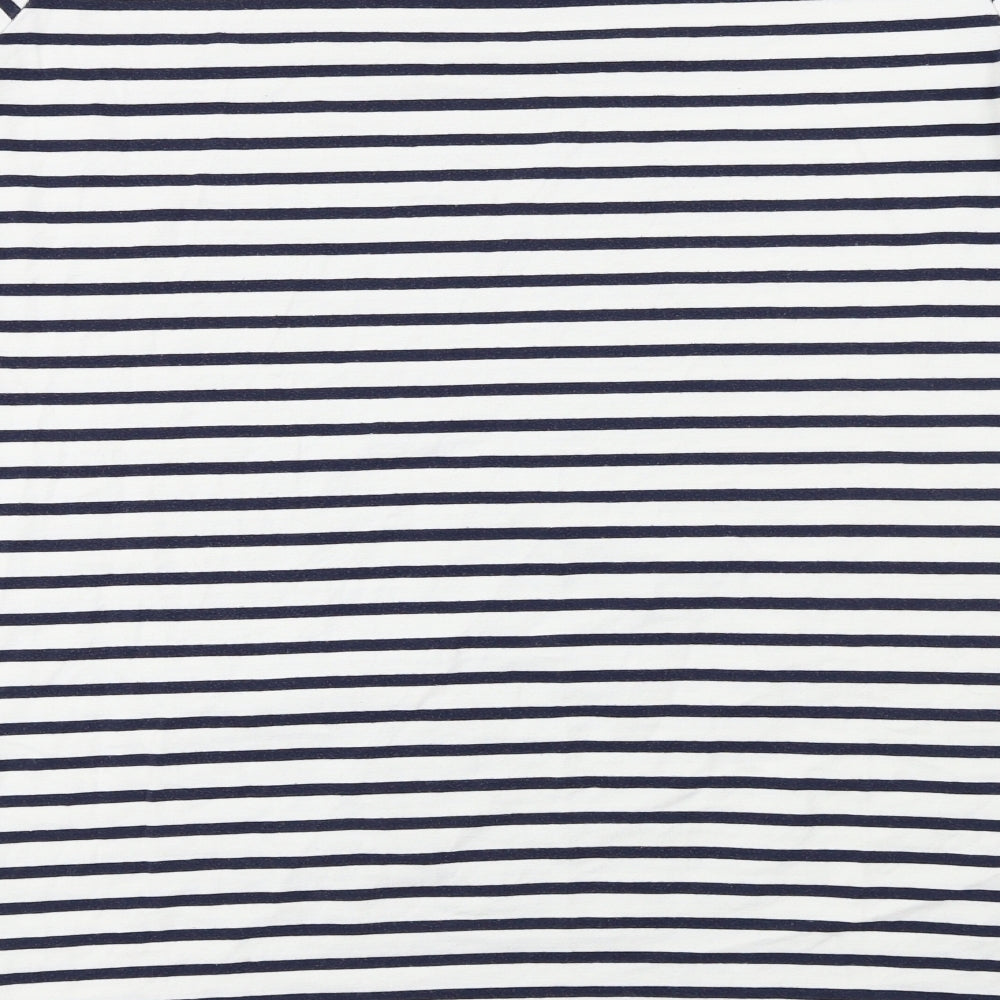 collection first avenue Womens White Striped  T-Shirt Dress  Size L