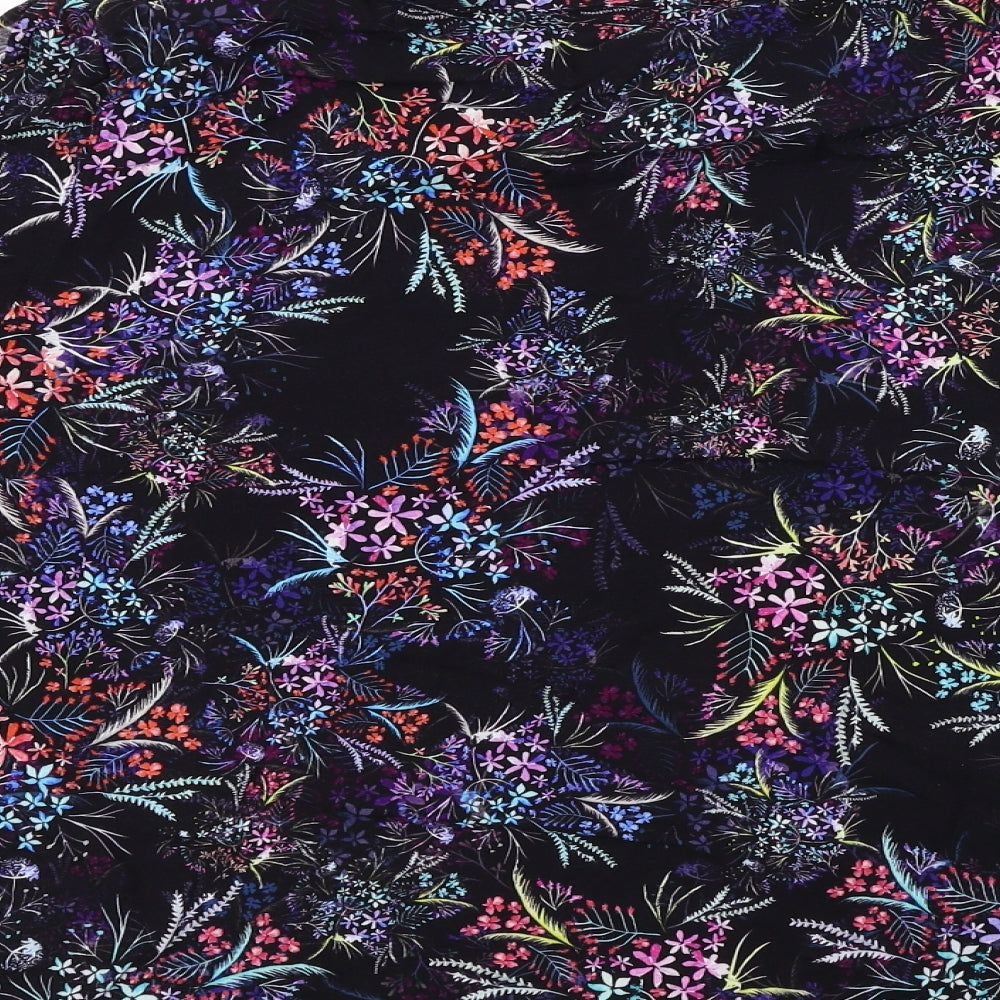 H&M  Womens Black Floral  Basic Blouse Size 14