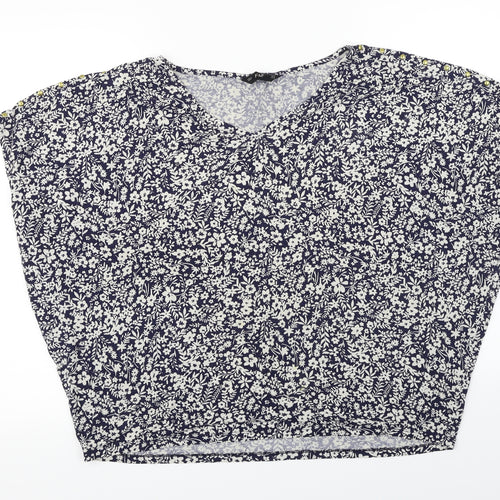 F&F Womens Blue Floral  Basic Blouse Size 18