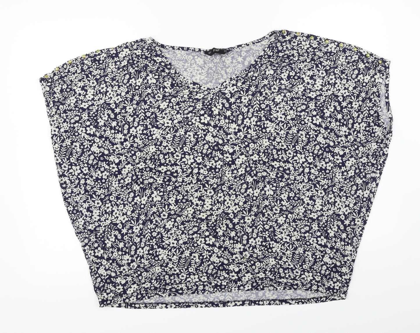 F&F Womens Blue Floral  Basic Blouse Size 18