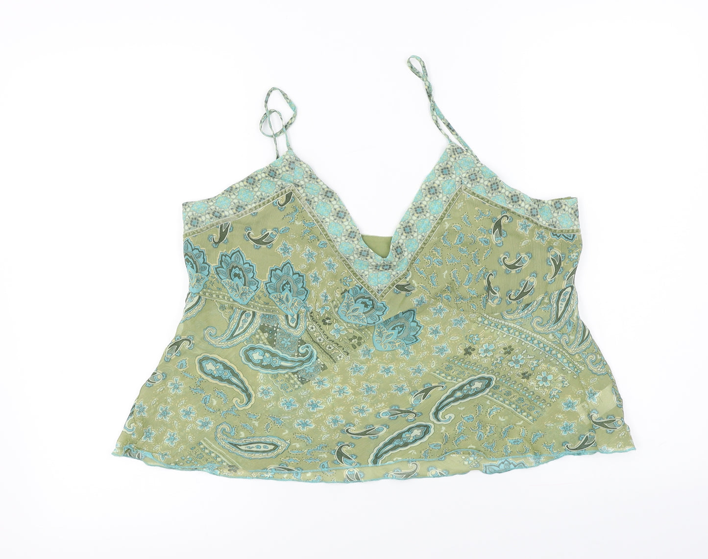 Marks and Spencer  Womens Green Floral  Cropped Blouse Size 16