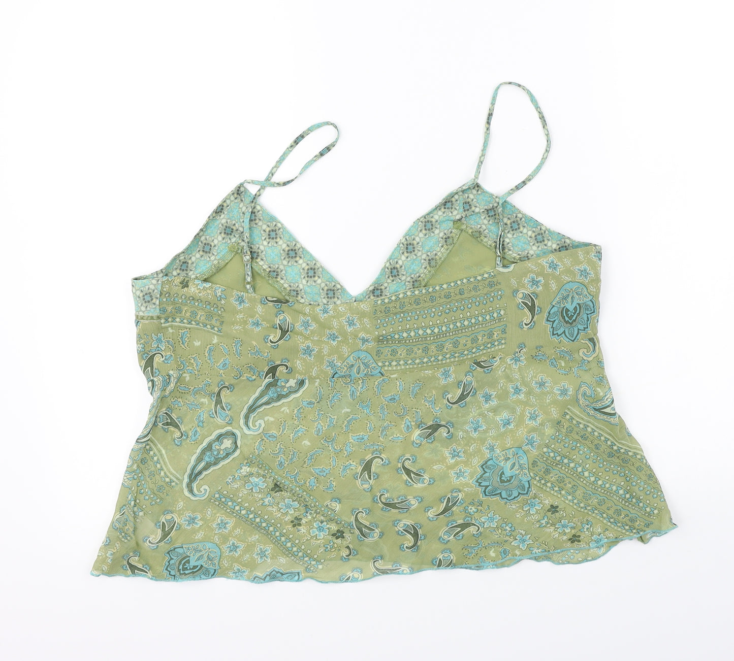 Marks and Spencer  Womens Green Floral  Cropped Blouse Size 16