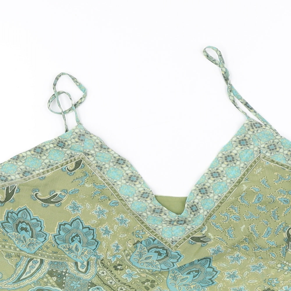 Marks and Spencer  Womens Green Floral  Cropped Blouse Size 16