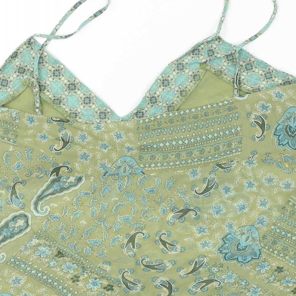 Marks and Spencer  Womens Green Floral  Cropped Blouse Size 16