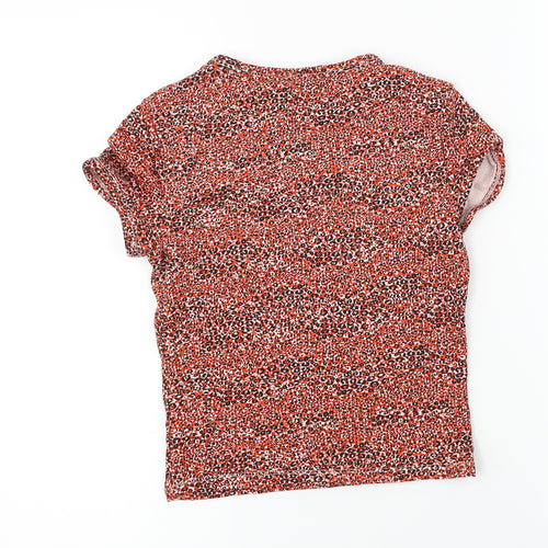 Topshop  Womens Red Animal Print  Basic T-Shirt Size 6