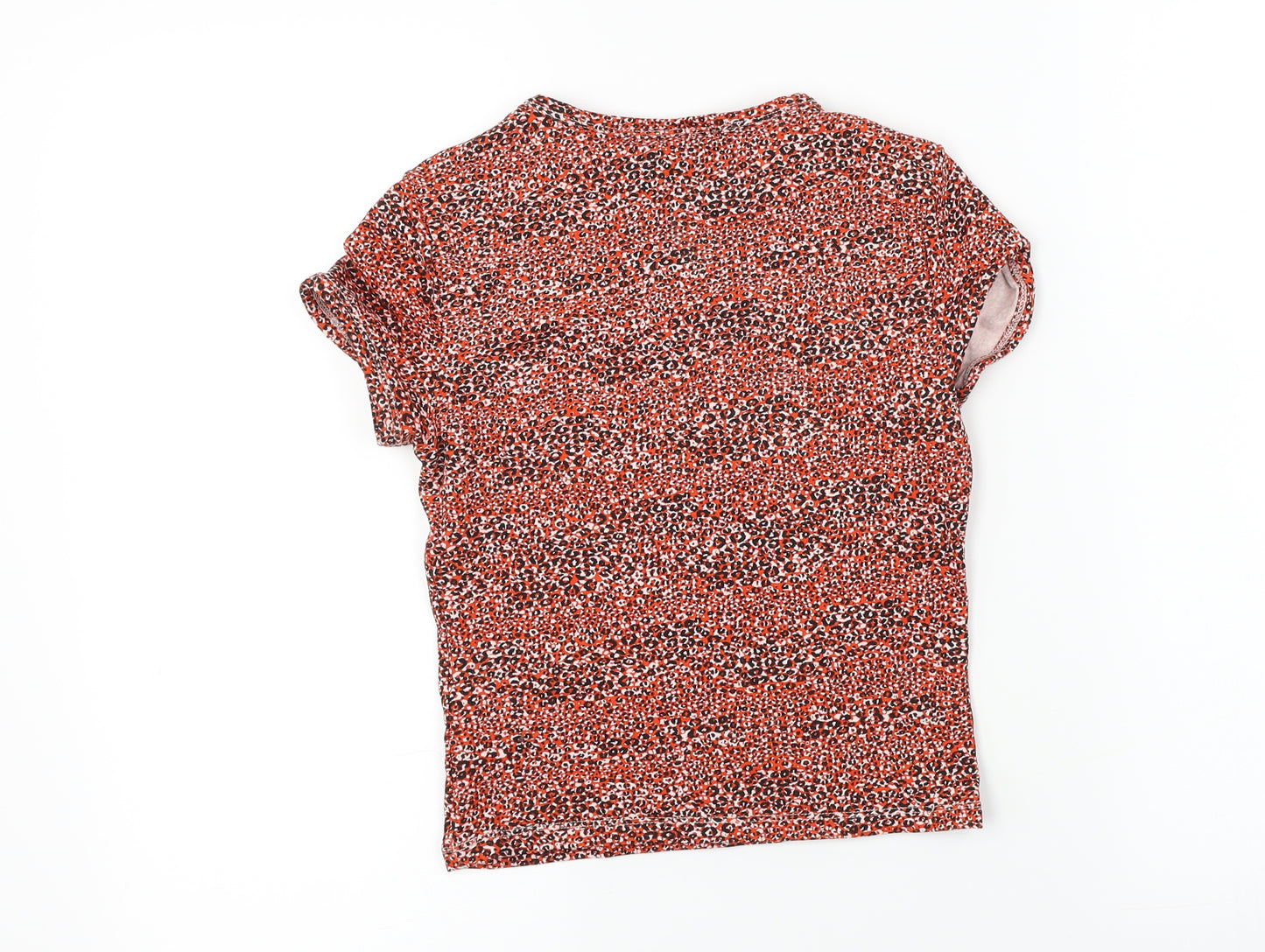 Topshop  Womens Red Animal Print  Basic T-Shirt Size 6