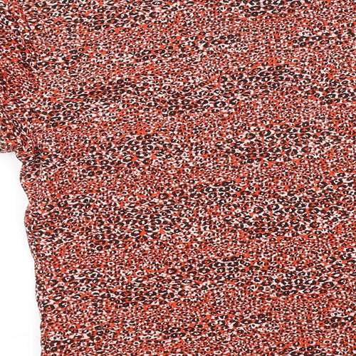 Topshop  Womens Red Animal Print  Basic T-Shirt Size 6