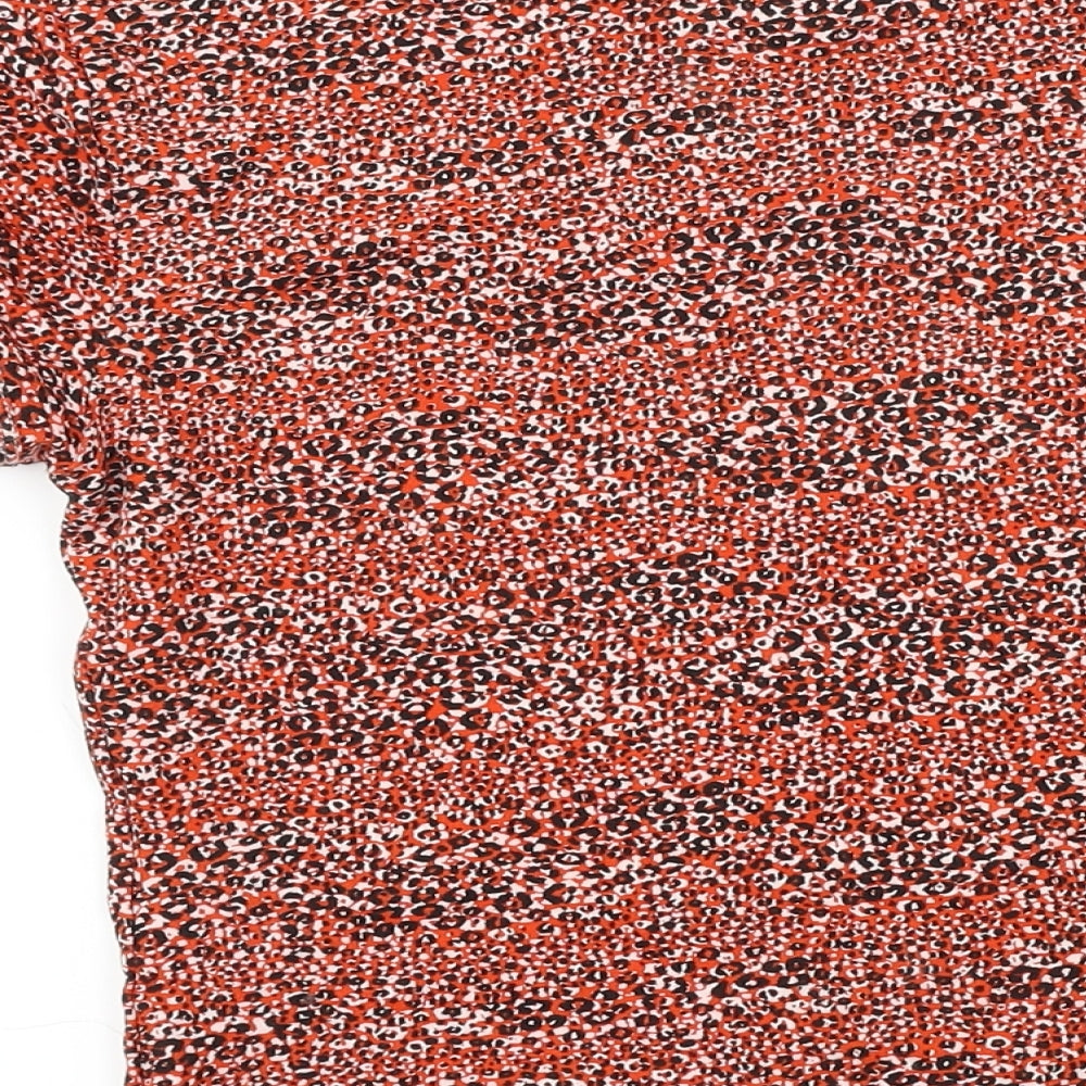 Topshop  Womens Red Animal Print  Basic T-Shirt Size 6