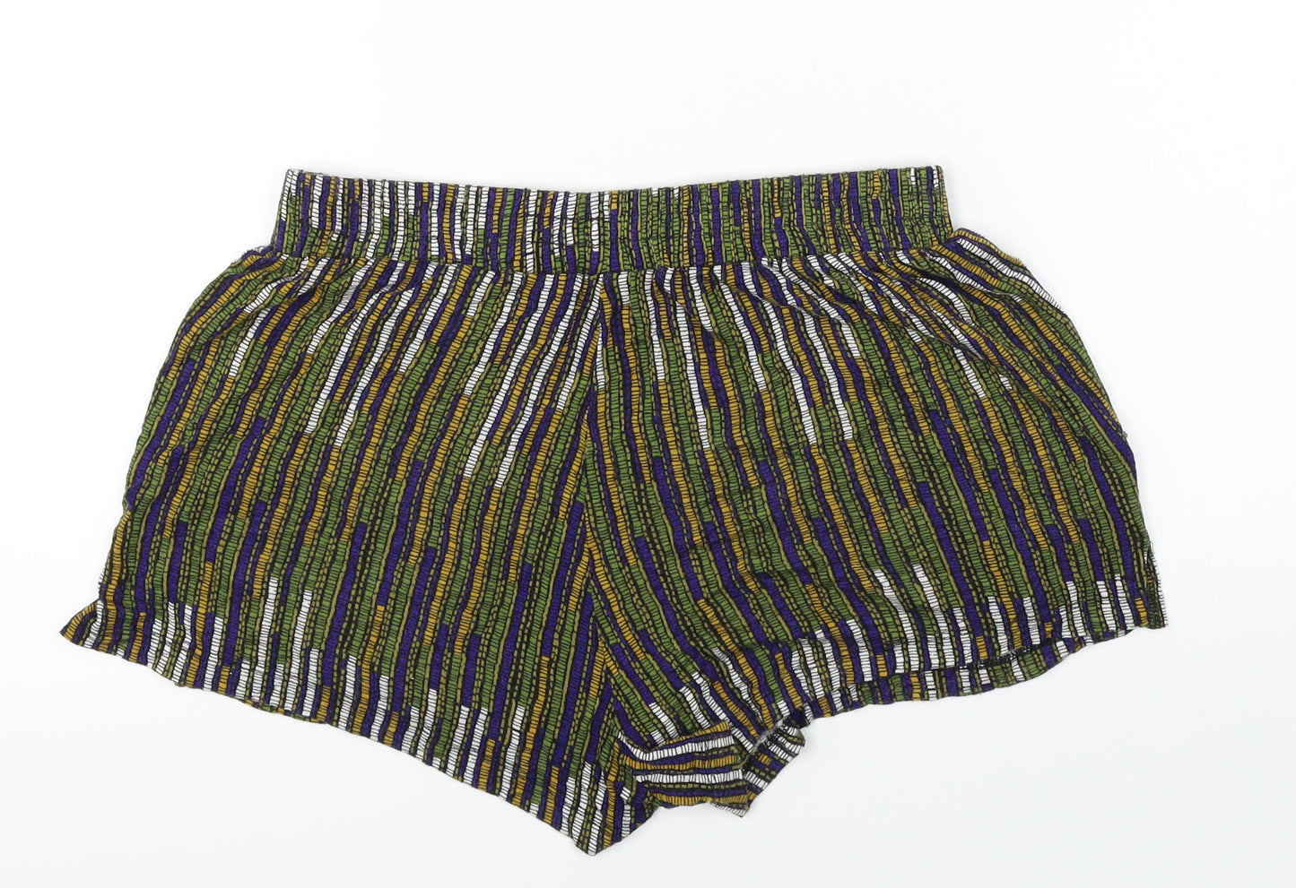 H&M  Womens Green Striped  Chino Shorts Size S