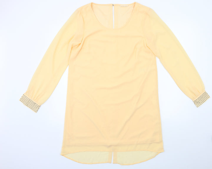 VILLA Womens Beige  Rayon Shift  Size L