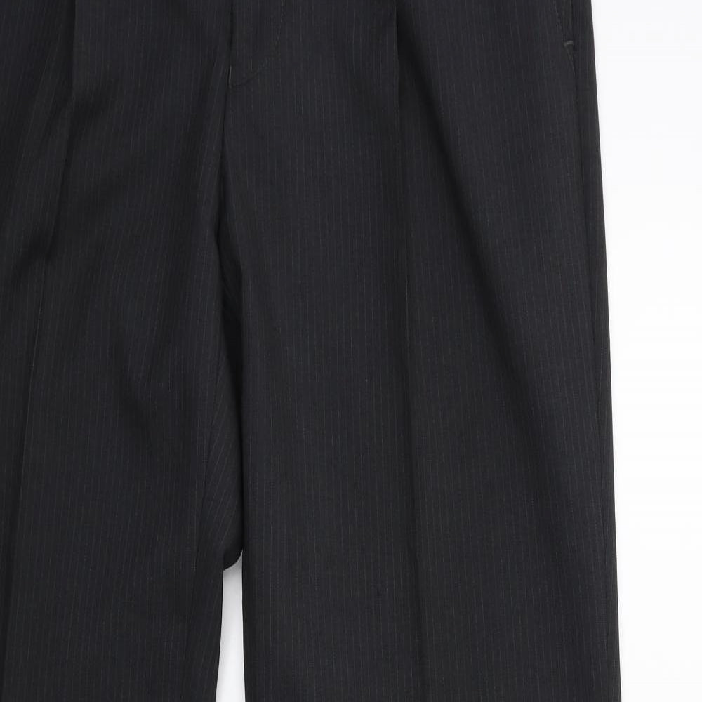 Preworn Mens Green Striped  Dress Pants Trousers Size 32 in L33 in