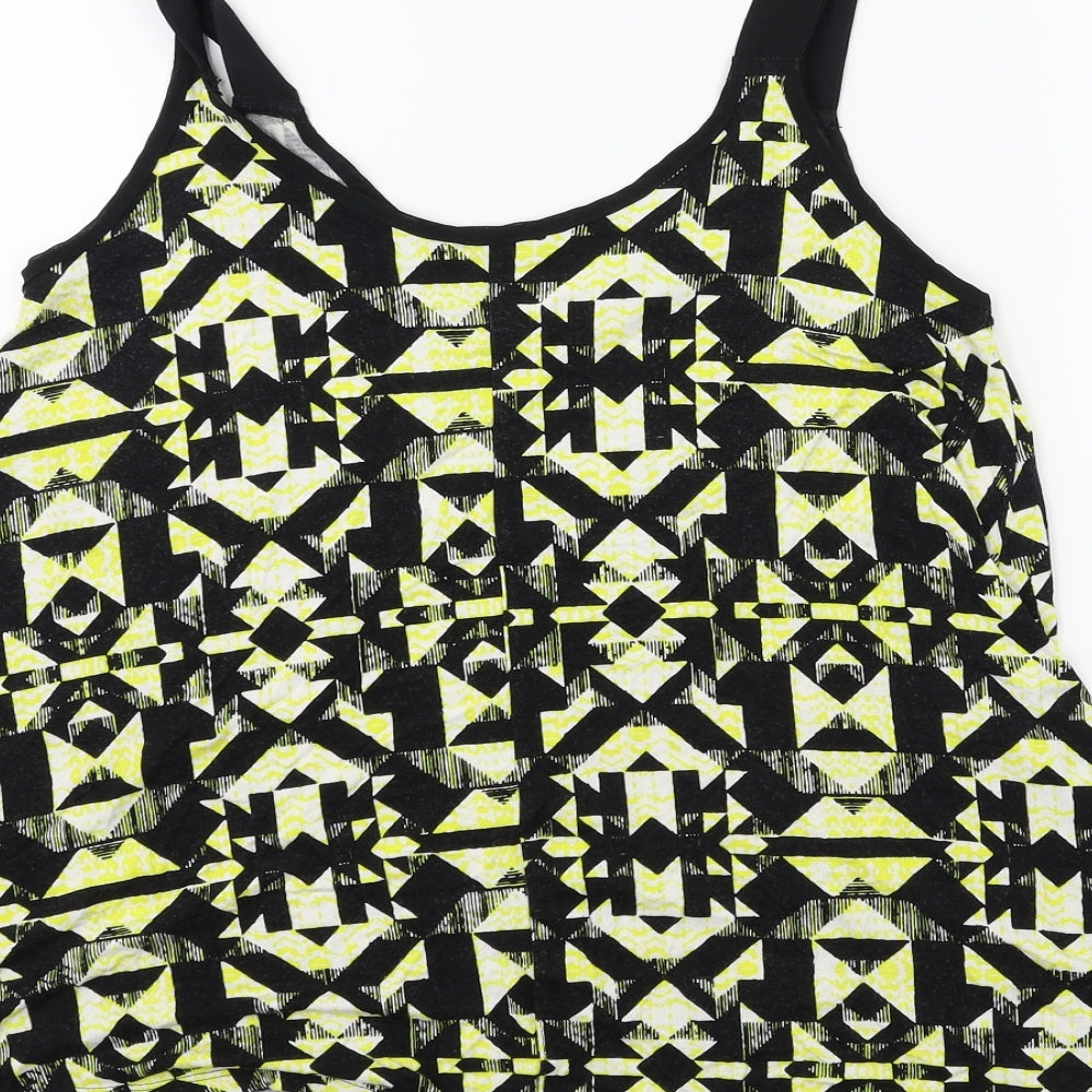 label be Womens Black Geometric  Basic Blouse Size 10
