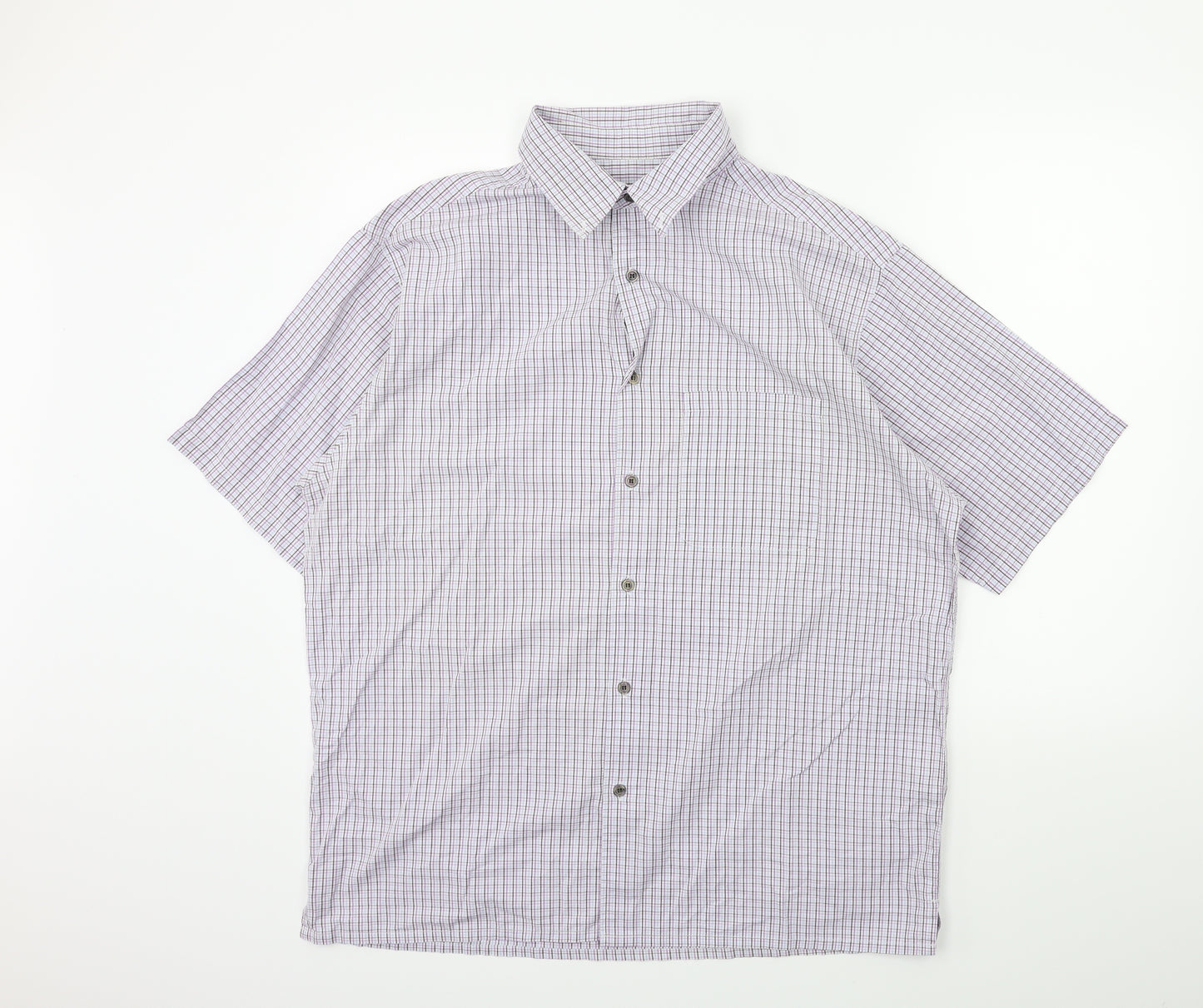 NEXT Mens Purple Check   Button-Up Size XL