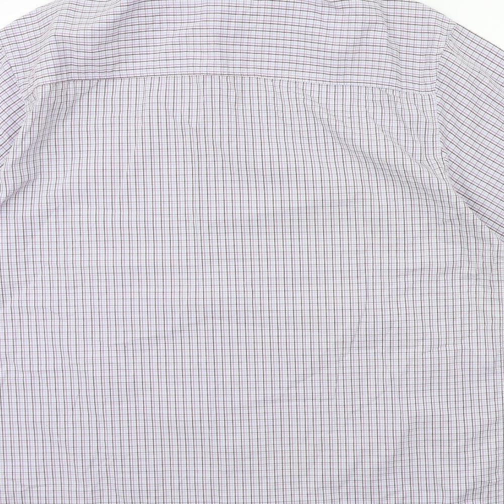 NEXT Mens Purple Check   Button-Up Size XL
