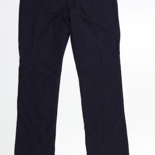 David luke Womens Blue Striped  Trousers  Size 26 in L31 in