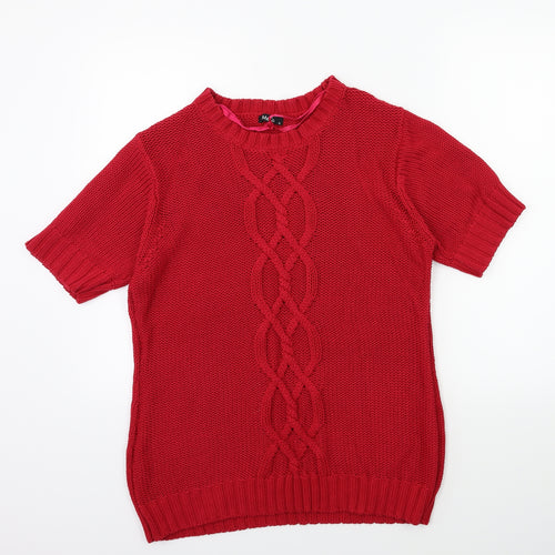 M&Co Womens Red  Knit Pullover Jumper Size XL