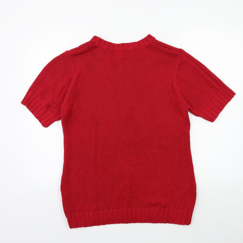 M&Co Womens Red  Knit Pullover Jumper Size XL