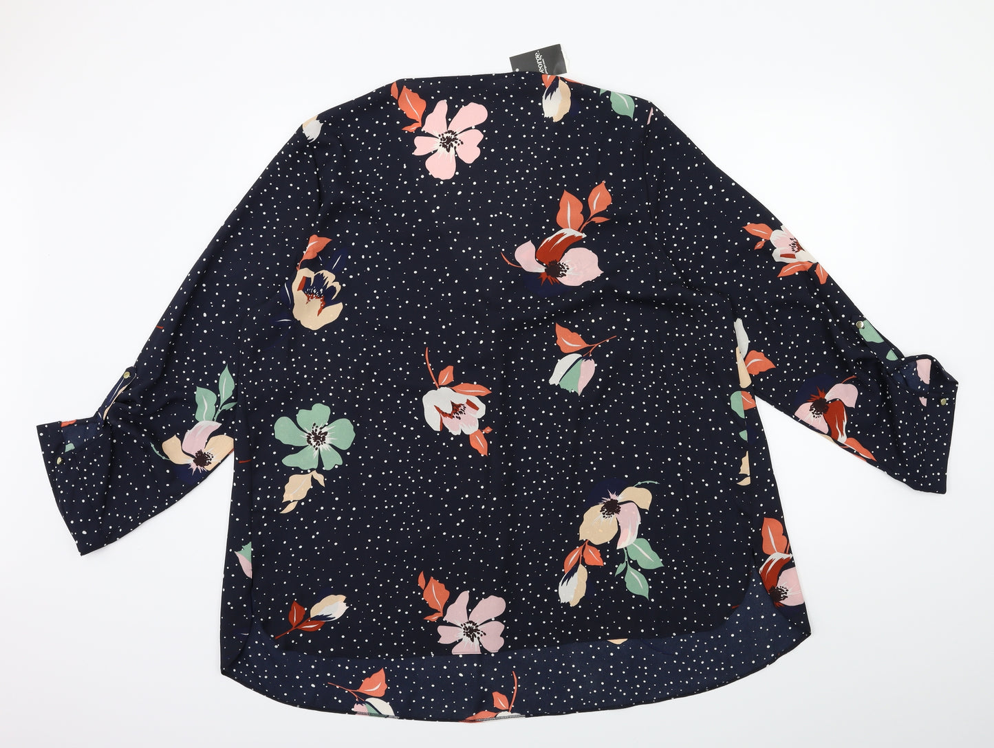 George Womens Blue Floral  Basic Blouse Size 20