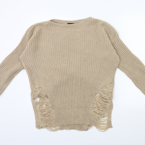 Preworn Womens Beige  Knit Pullover Jumper Size M