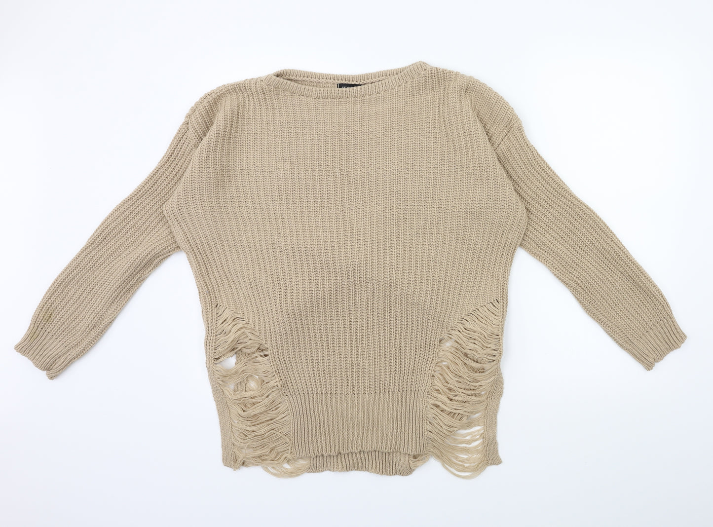 Preworn Womens Beige  Knit Pullover Jumper Size M