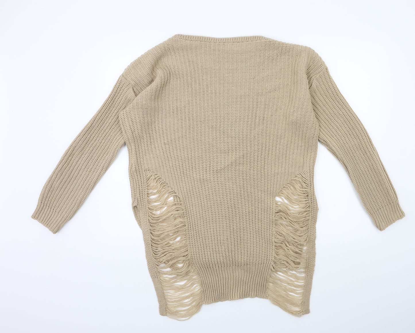 Preworn Womens Beige  Knit Pullover Jumper Size M