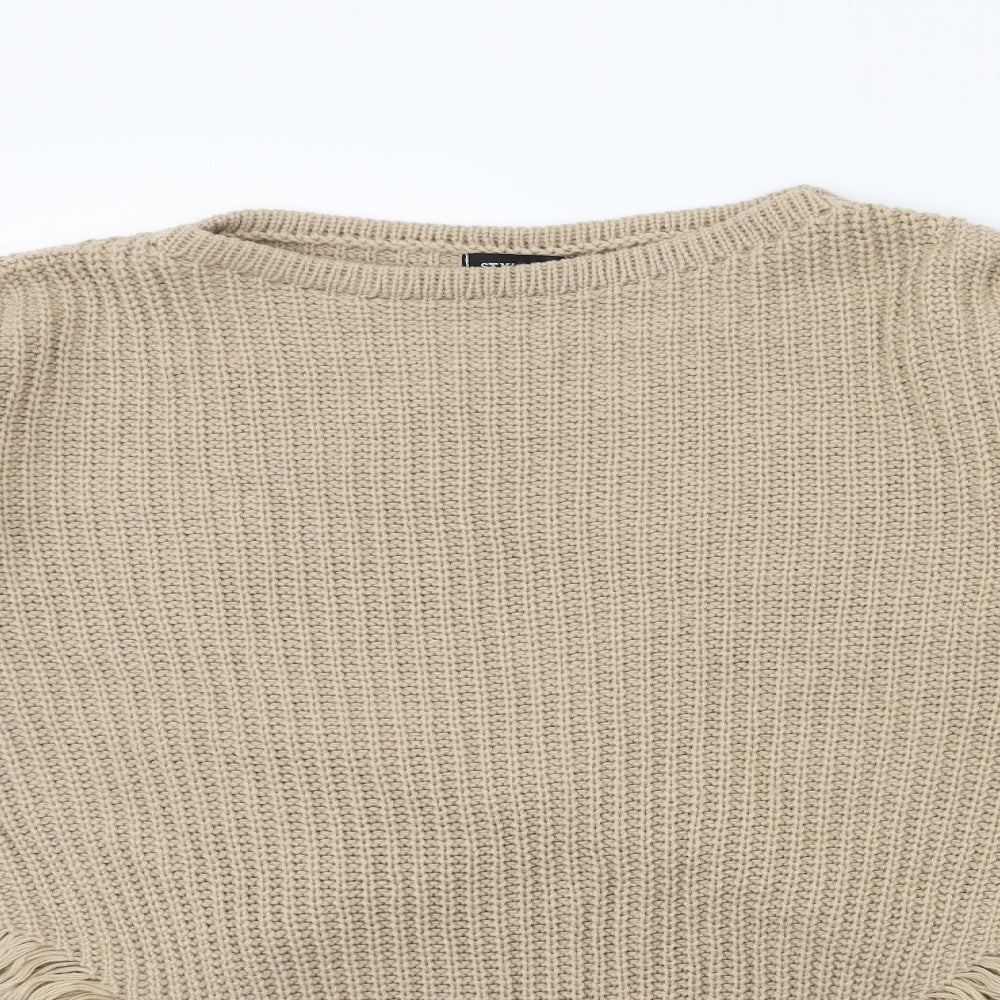 Preworn Womens Beige  Knit Pullover Jumper Size M