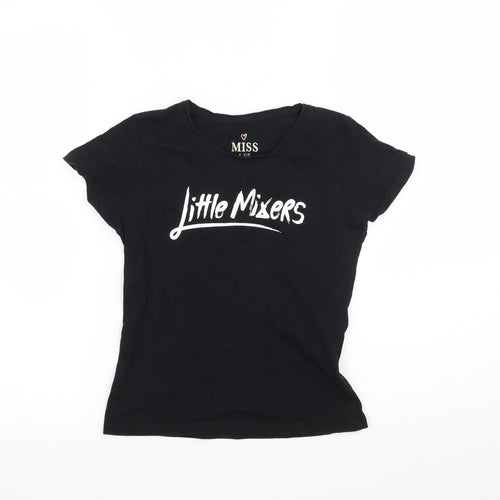 Miss E-vie Girls Black  Jersey Basic T-Shirt Size 9-10 Years  - Little Mixers
