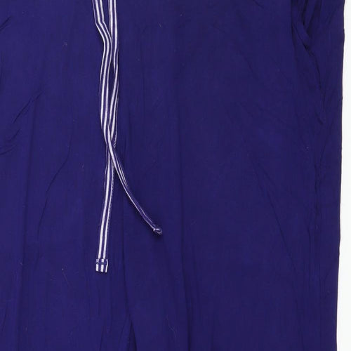 Marks and Spencer Womens Blue Striped Jersey Capri Pyjama Pants Size 22